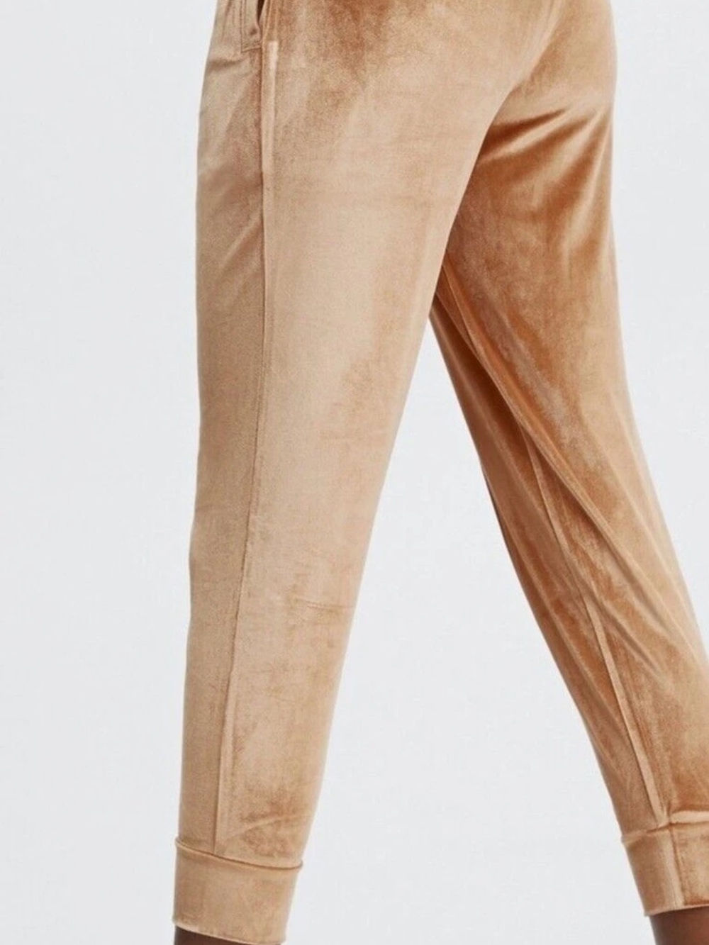 Fabletics Daria Velour Jogger Pants Women L 10 Honey NWT Drawstring Tapered - Picture 2 of 10
